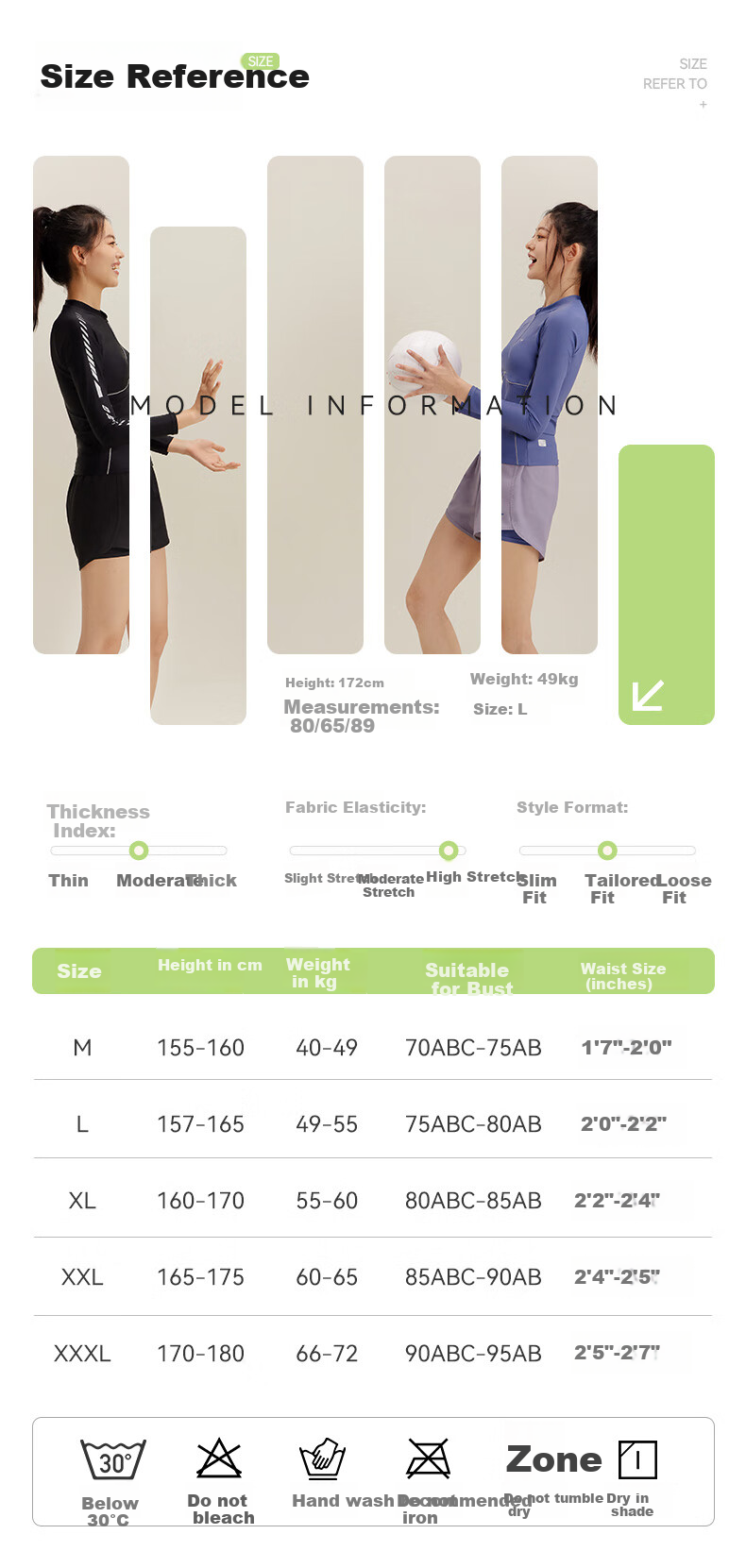 Li-Ning Hot Spring Swimming Suit for Women, Long-Sleeve Sun Protection Professional Swimsuit, Two-Piece Beach Diving Surfing Suit, 0022 Black XL 4