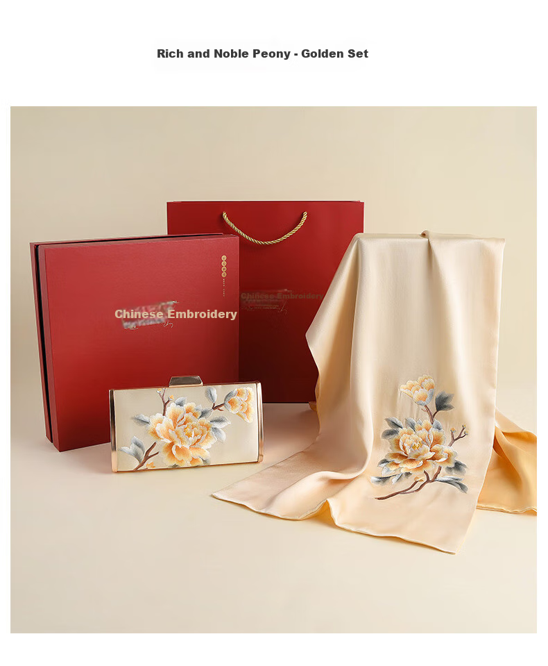 Hangsilu Silk Scarf And Bag Set, Mulberry Silk Women's Shawl, Birthday Gift for Mom Or Teacher on Mid-Autumn Festival 11