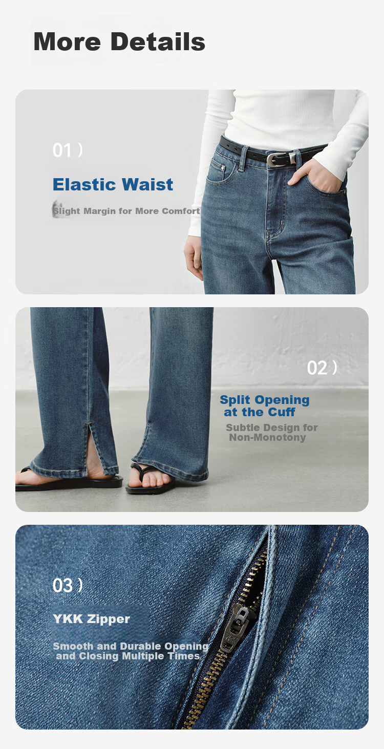 JD Original Jeans for Women, Spring 2026, High-Elastic Slimming Draping Fashion Loose Women's Trousers, Black Extended M 8