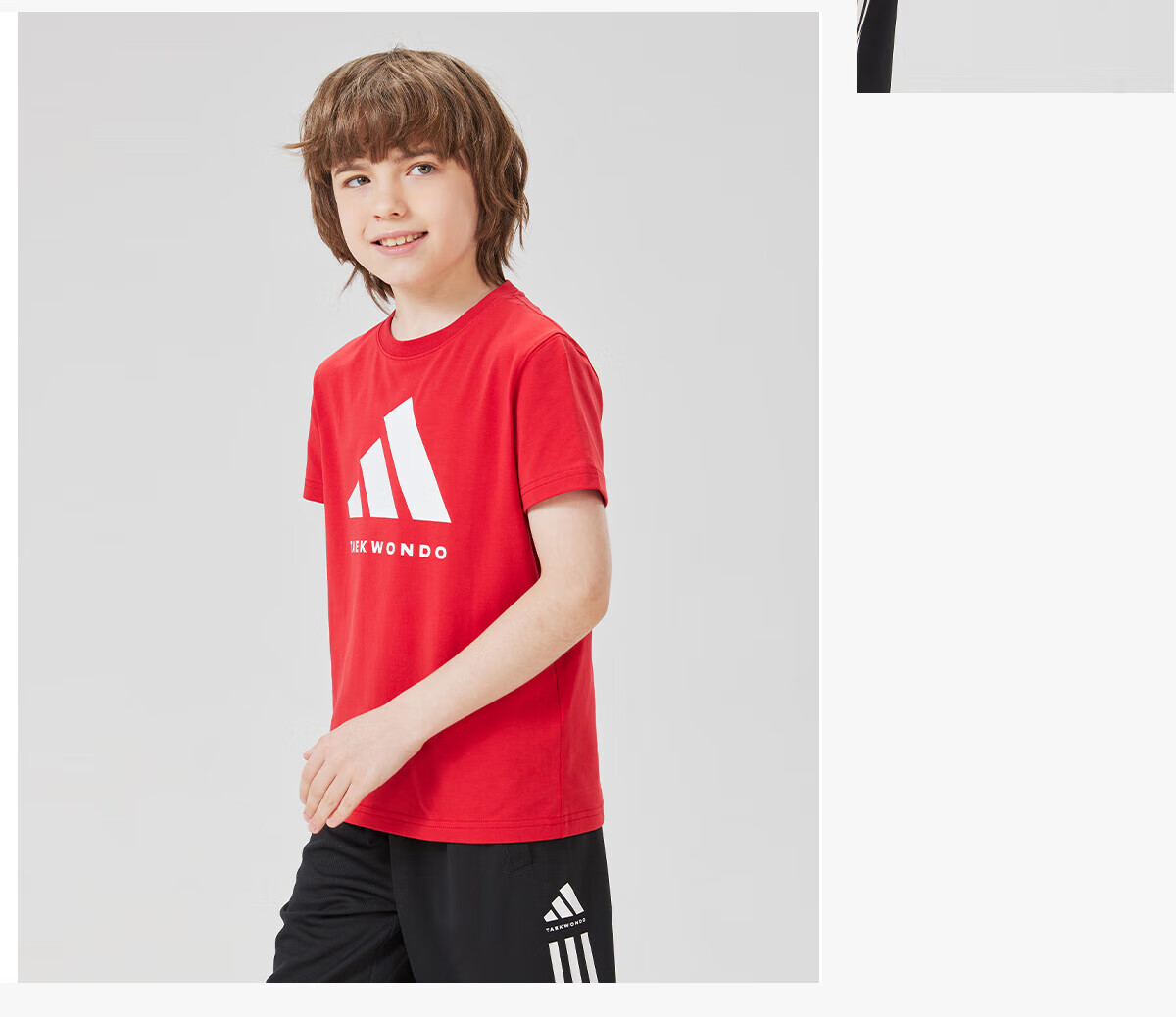 Adidas 2025 New Children's Short-Sleeve T-Shirt, Summer Outdoor Sports Casual Versatile Top, White + Gold, Size 116 13