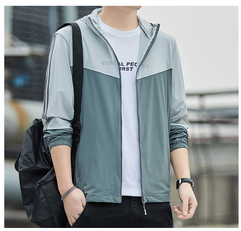 ROMON Men's Summer Sun Protection Jacket Ice Silk Breathable Casual Outdoor UV Protection Fishing Quick-Dry Coat 1226 Dark Blue 6X 18