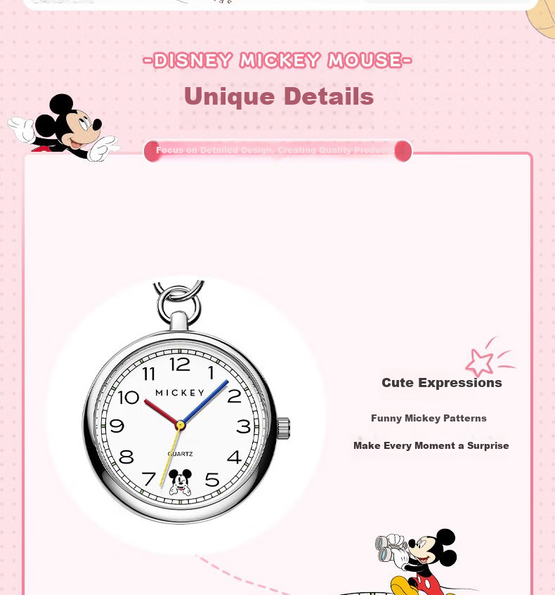 Disney Middle And High School Student Children's Exam Watch, Men's And Women's Wristwatch, Elderly Mini Pocket Watch, Timing Wristwatch, Nurse Wristwatch 9