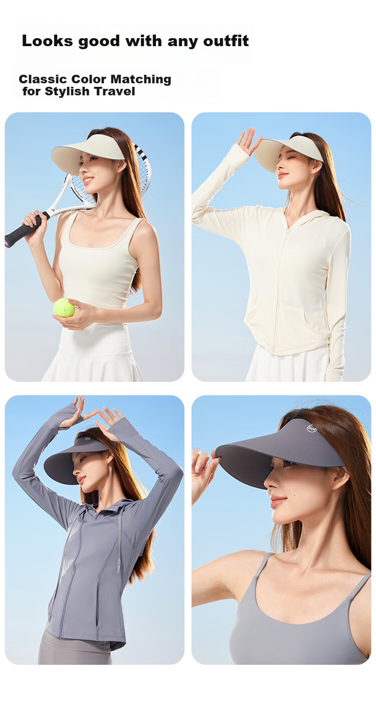MiiOW Sun Protection Hat for Women, UV-Resistant Seamless Visor Hat, Foldable Wide Brim Sunhat for Summer 2026 11