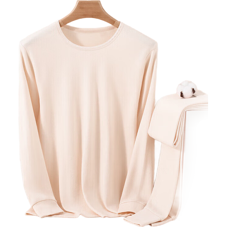 LangSha Women's Autumn Underwear Set, 100% Pure Cotton, 7A Antibacterial And Anti-Mite, Ladies' Thin Cotton Thermal Underwear