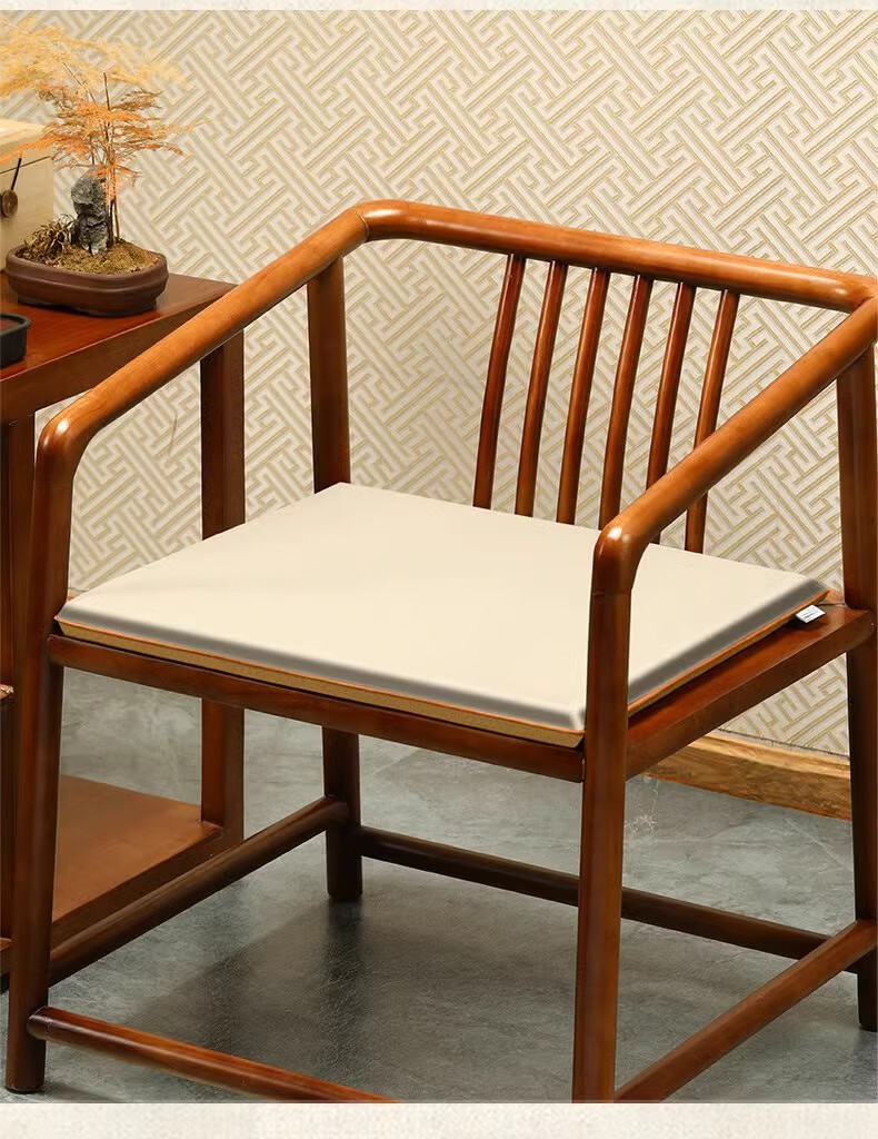 Huamanshengting Tea Table And Chair Cushion, Chinese-Style Redwood Chair Seat Cushion, Car Seat Cover, Solid Color Smoke Gray (3cm Foam), 45*45cm 7