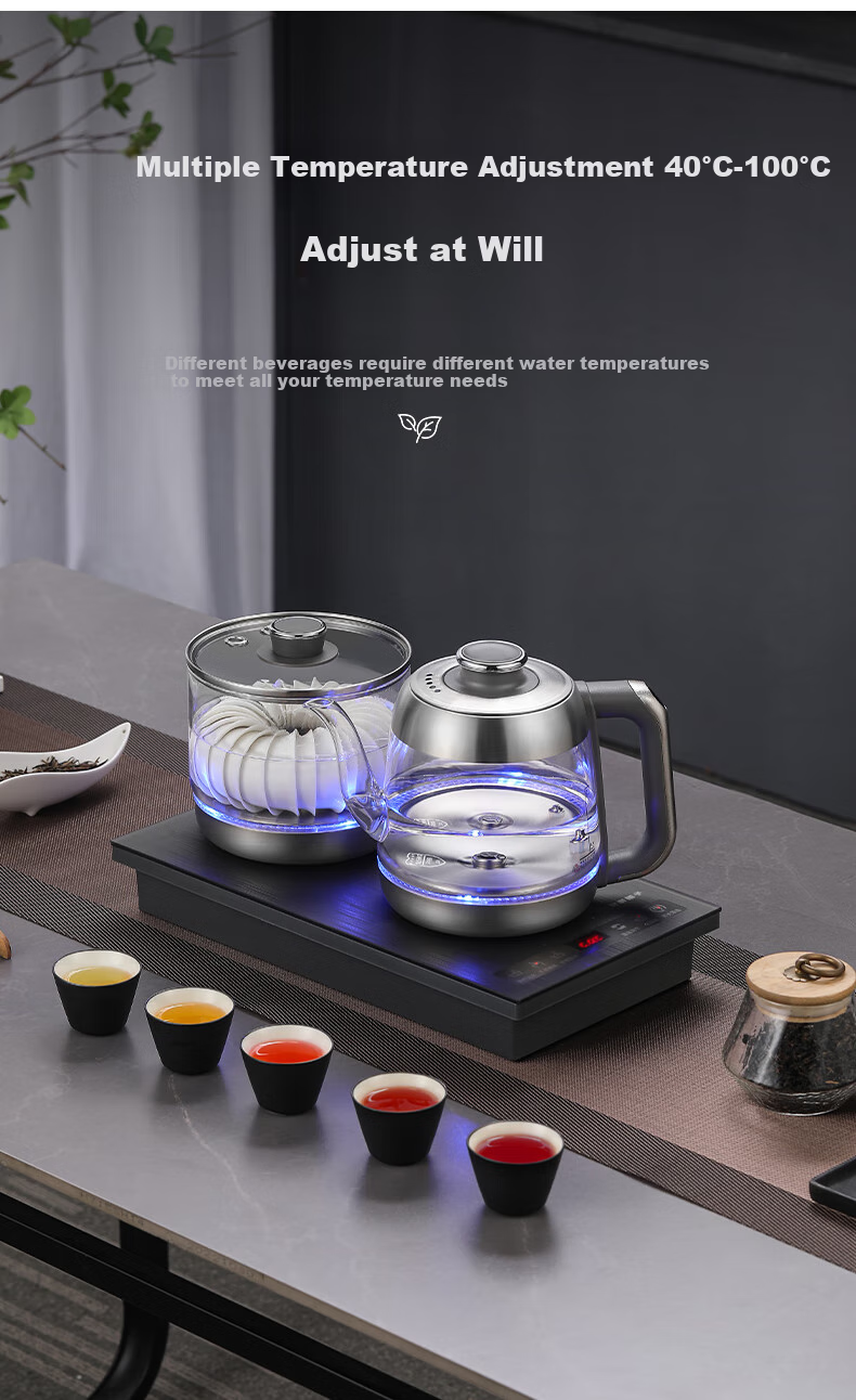 Biooner Fully Automatic Electric Kettle with Water Inlet, Tea Table Kettle for Home And Office Use, Built-In Tea Table All-In Tea Brewing Device, Electric Tea Stove Set RY-17 Steaming Tea Model 10