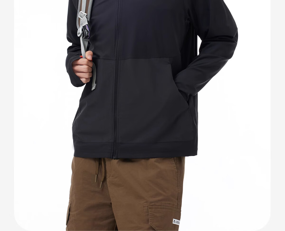 CAMEL Cold White Original Yarn Sun Protection Clothing UPF50+, Quick-Drying High-Elasticity Sun Protection Jacket A15BAVV086, Phantom Black 2XL 6