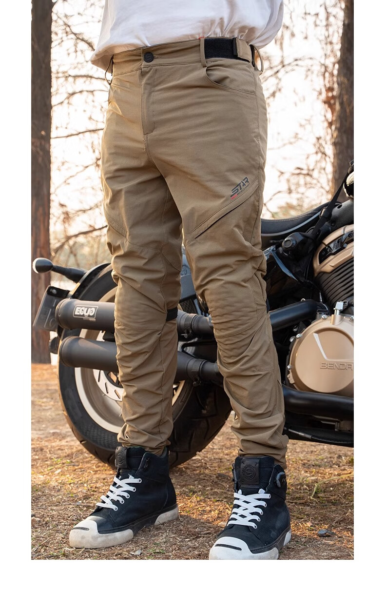 STAR FIELD KNIGHT Motorcycle Riding Pants Sweat-Absorbing Men's Summer Mesh Breathable Casual Retro Pants Black XL 6