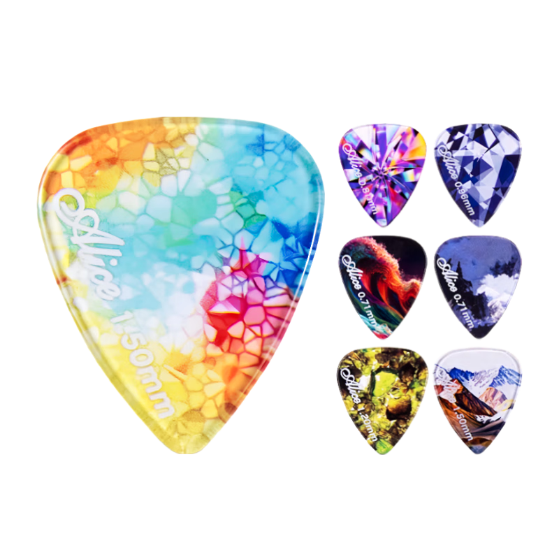 Alice Guitar Picks 0.71 0.81 0.96mm 2pcs Each + Pick Holder Guitar Accessories