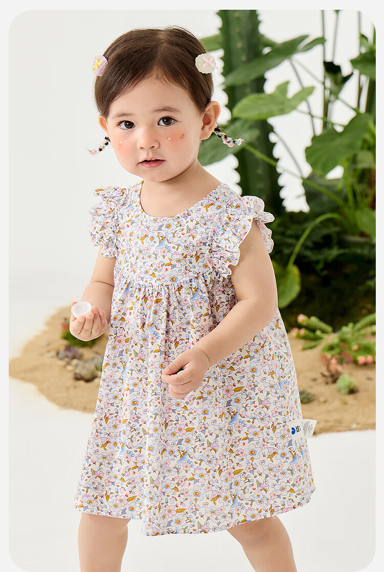 Minibala Girls' Cotton Dress, Baby Clothes, Princess Dress, New Style Skirt 16