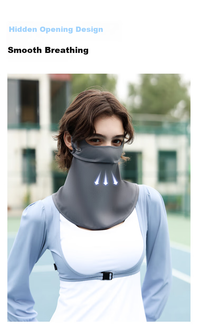 OhSunny Sun Protection Face Mask for Women, Dust-Proof And UV-Resistant, Eye Corner Protection for Men, Neck Guard Breathable Mask SLF3M172E Light Misty Blue 8