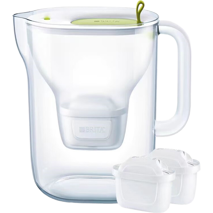 Birande (BRITA) No-Installation Water Filter Pitcher Designer Series, Designer Pitcher Style Green, 3.5L, 1 Pitcher with 5 Cartridges, Multi-Effect Versio