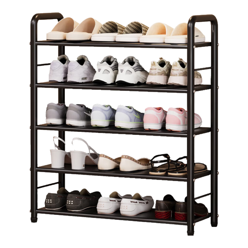 QIAONAMEI Simple Shoe Rack for Home, Doorway, Dormitory, Indoor Multi-Layer Storage, Rental Room Shoe Shelf And Cabinet QNM1245-BK