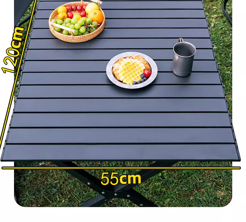 Xiaomo Outdoor Folding Table, Picnic Barbecue Egg Roll Table Camping Table And Chairs, Portable Stalls Camping Balcony Leisure Table, Black 12