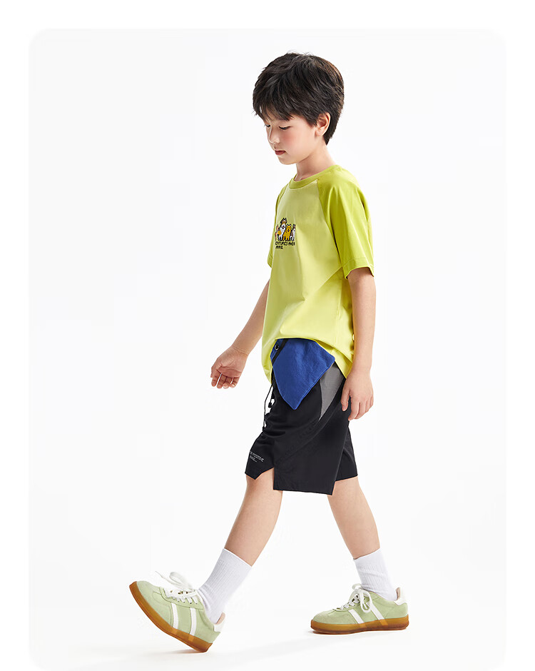 Annil Boys' Shorts, 2025 Summer New Style, Pure Cotton Pants, Casual Breathable Mid-Length Shorts, Jacquard Five-Point Shorts 7