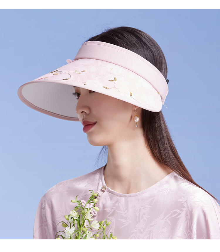 Shanghaigushi Sun Protection Hat for Women, Spring And Summer Visor Outdoor Casual UV-Resistant Sun Hat with Embroidery And Wide Brim 19