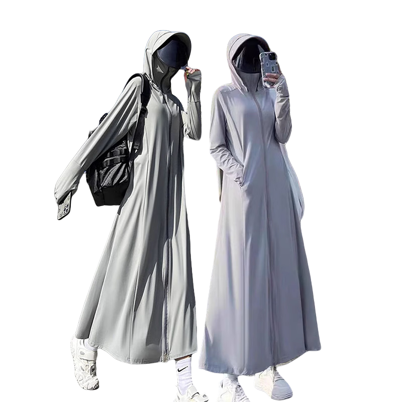 Langsha Women's Long Summer Sun Protection Jacket 2026 New Outdoor Cycling Ice Silk Slim UV Protection Shirt
