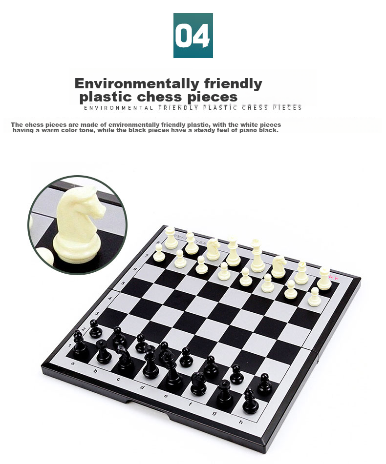 Chenggong International Chess, Children's Portable Folding Magnetic Chess Set, Dual-Use Chessboard, Educational Board Game for Camping, 4015 7