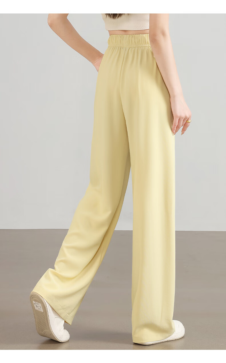 BOPRUIEY Thin Ice Silk Casual Pants for Women, Summer 2026 Trendiest Style, Breathable Draping Straight-Leg High-Waisted Wide-Leg Trousers 6