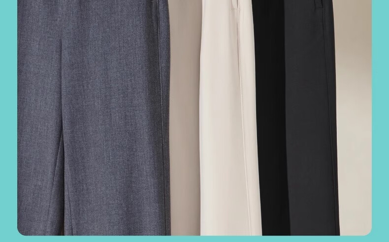 Langsha Women's Straight-Leg TR Twill Suit Pants High-Waist Draped Trousers Narrow and Wide-Leg Casual Pants Spring Autumn Workwear 6