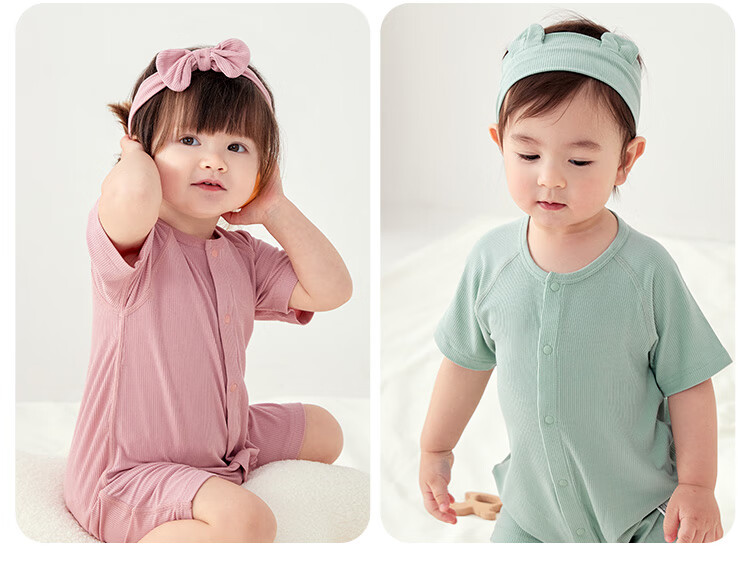 Wismorni Baby Short Sleeve Romper Spring Summer Thin Modal Unisex Infant Outfit Outdoor Crawling Clothes Summer Wear 12