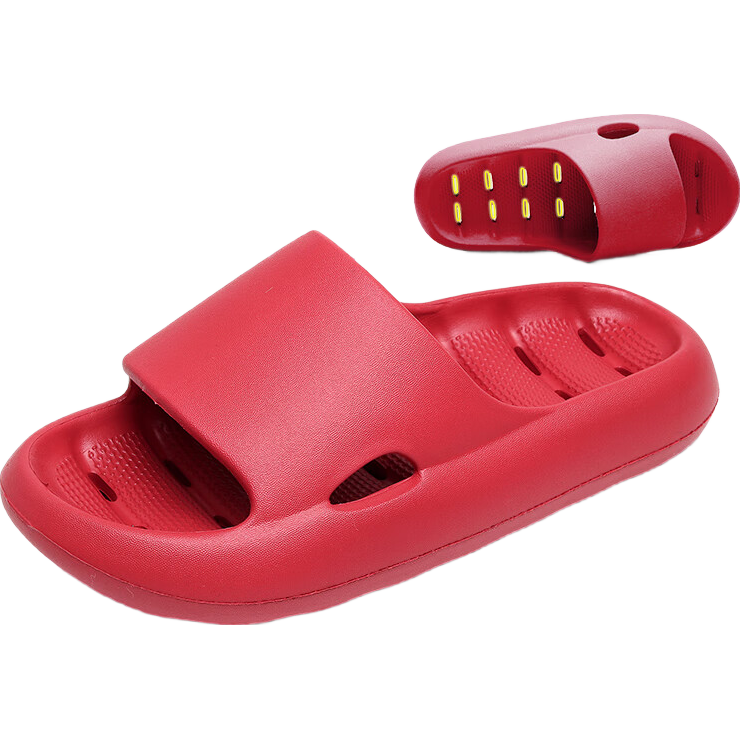 GUOLUOFEI Bathroom Water-Draining Slippers for Men And Women, Summer Hollow Thick-Soled Squishy Feeling Sandals for Women, 2188 Ultra-Rapid Red, Size 39-40