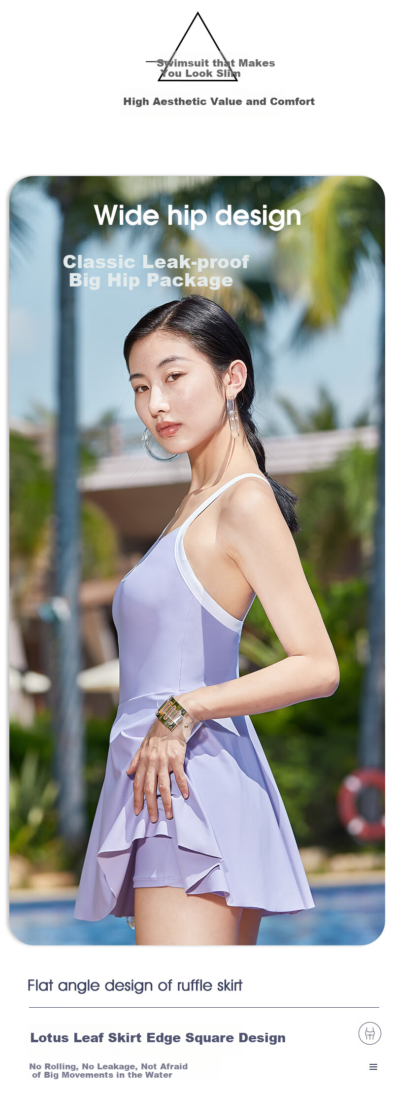 PULASSI Women's Swimsuit Dress-Style Hot Spring Swimwear, 2026 New Casual Vacation High-End Swimsuit, Sold by JD 2