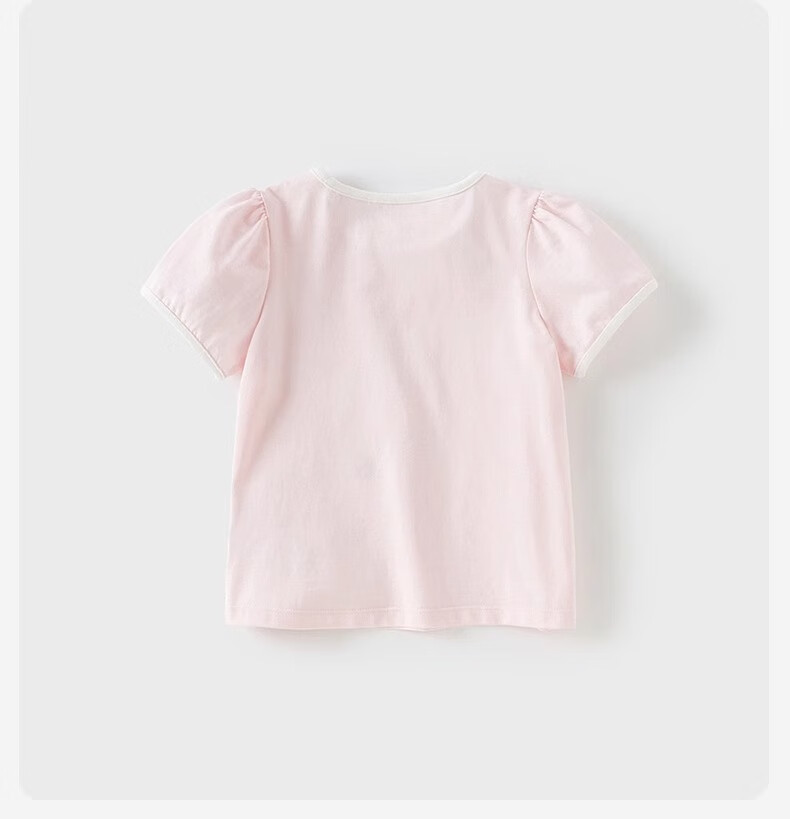 DAVE & BELLA Summer Girls' Short-Sleeve T-Shirt, Children's Cotton Top, Baby Stylish Undershirt 6