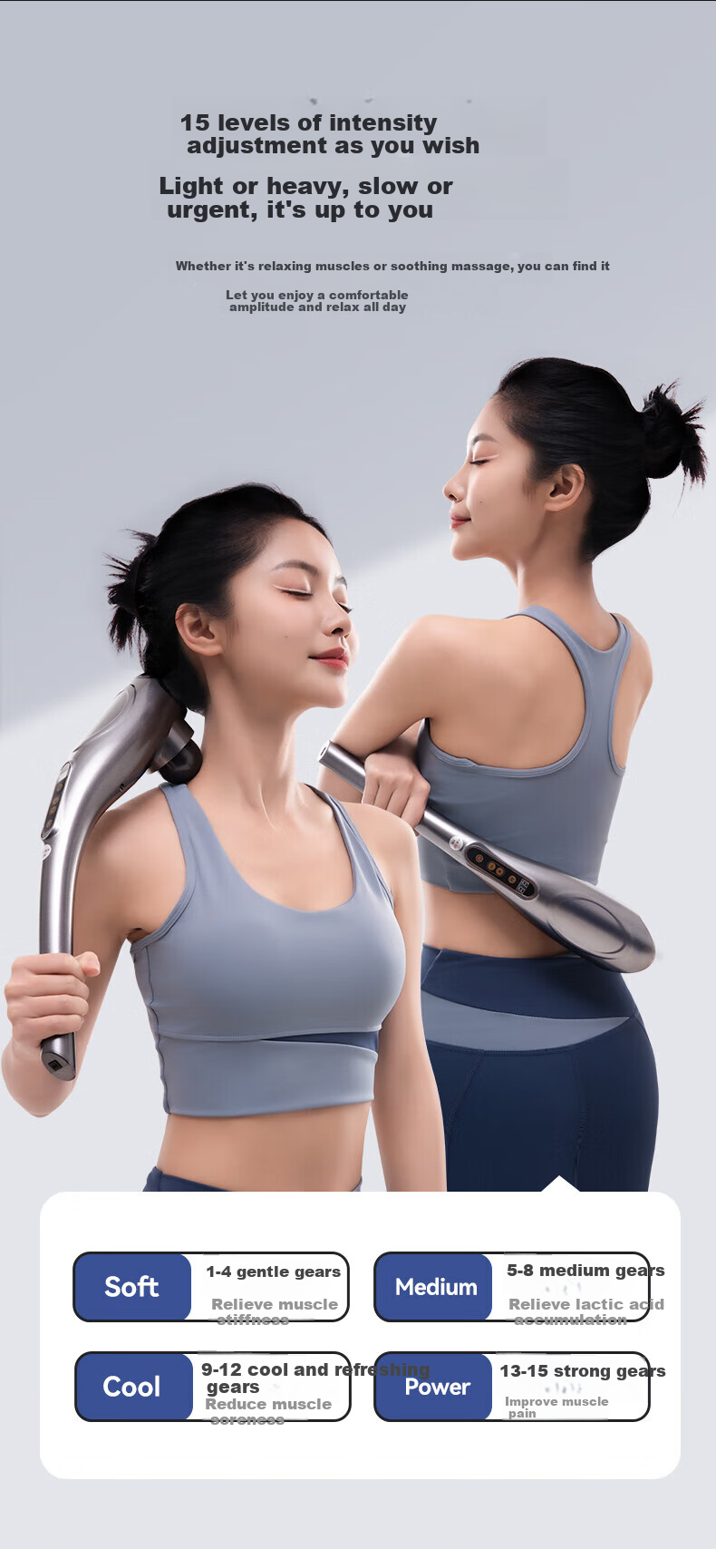 AUX Cervical Massager 4401-C (Rechargeable), Xiaohaitun Massage Stick, Fascia Gun, Percussion Hammer, Handheld Massage Device, Mid-Autumn Festival Gift 3