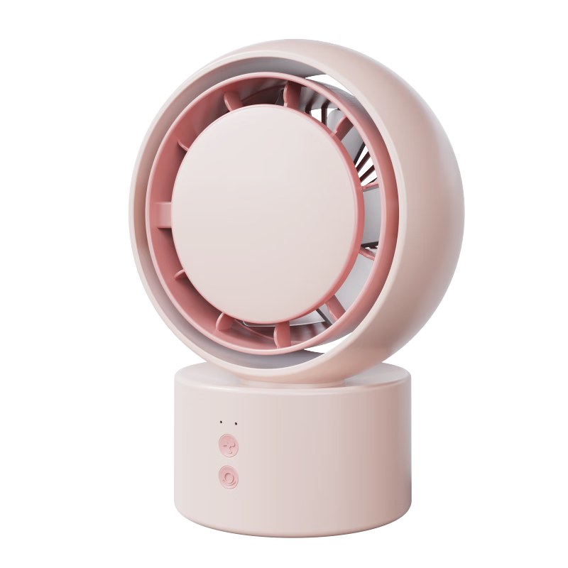 Deli High-End Quiet Mini Fan Desktop Oscillating Fan Powerful Table Fan Rechargeable Long Battery Life Office Dorm Bedside Fan LK107 Pink