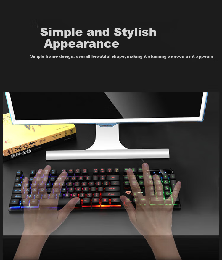 Lingshe Wireless Keyboard And Mouse Combo, Full-Size Keyboard, Business Office USB, Compatible with Laptops, Desktops, And All-In Computers, T906, Black 3