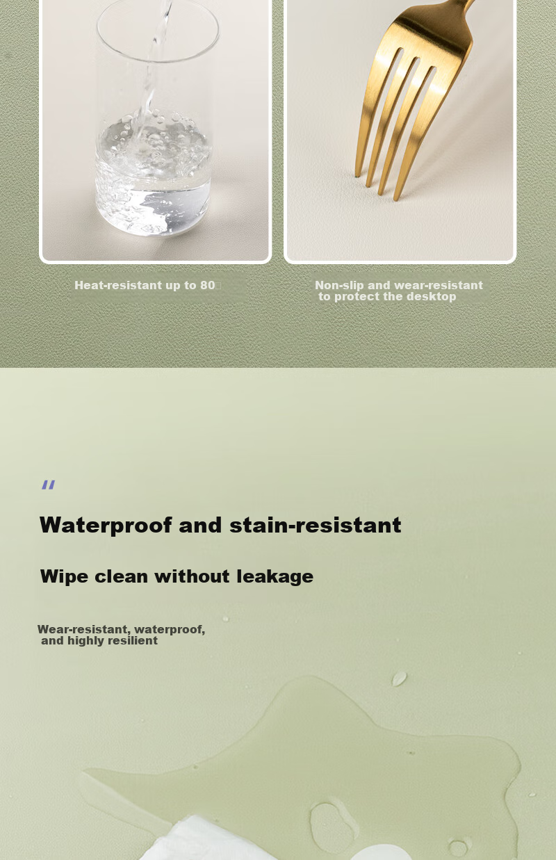 FOOJO Silicone Anti-Stain Tablecloth, Waterproof And Oil-Proof Office Desk Pad, Student Desk Mat, Caramel/coffee Color, 60*120cm 7