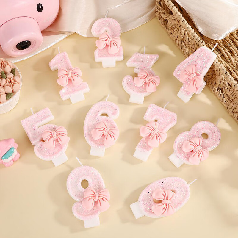 Duomeiyi Birthday Candle Scene Decoration Creative Cake Cartoon Candles Pink Butterfly Candle Holder Number 7