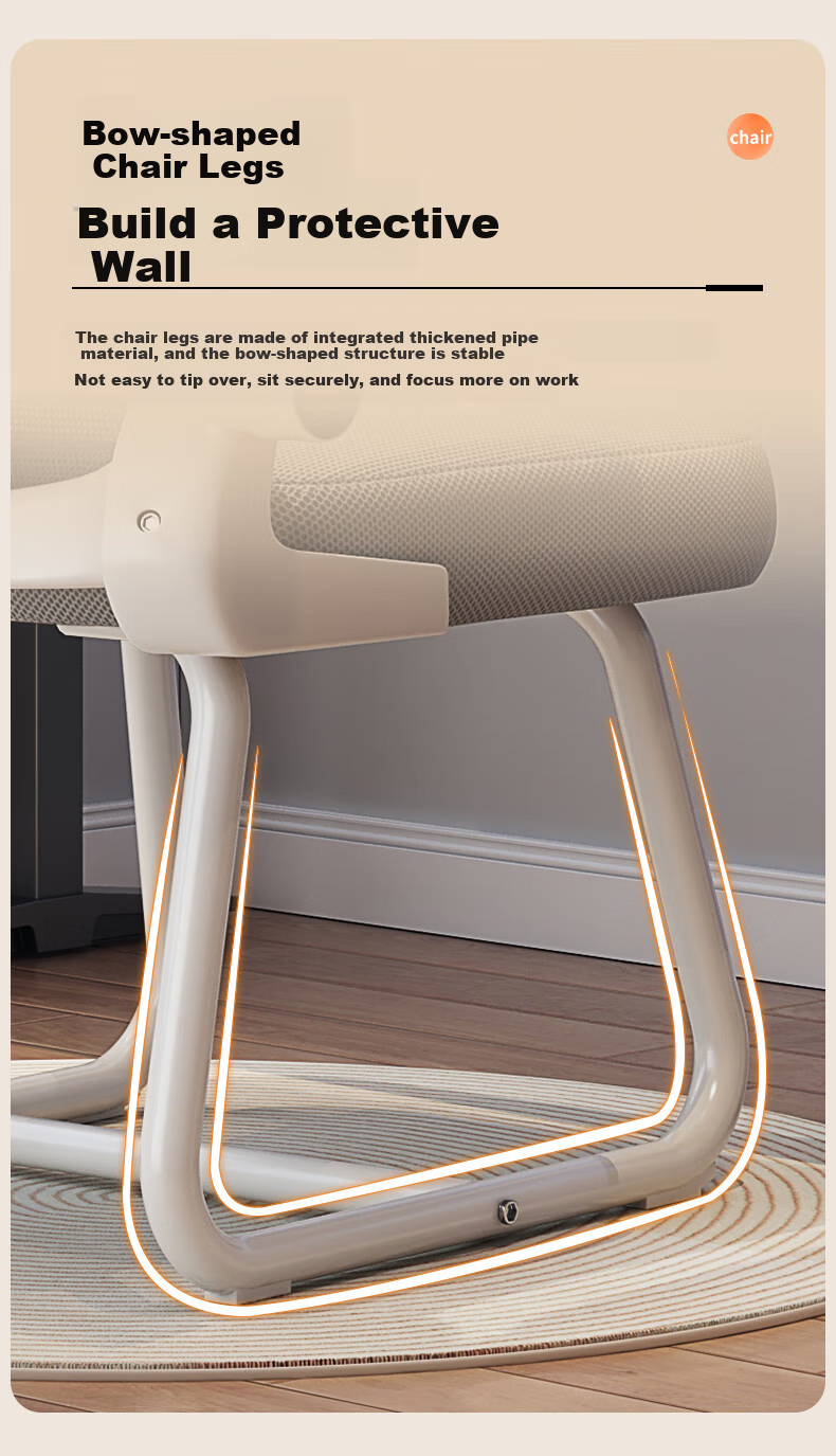 Chibailun Computer Chair, Bow-Shaped Office Chair, Ergonomic Chair for Home Use, Dormitory Chair with Backrest, Study Chair, Gaming Chair for Study Room And E-Sports 11