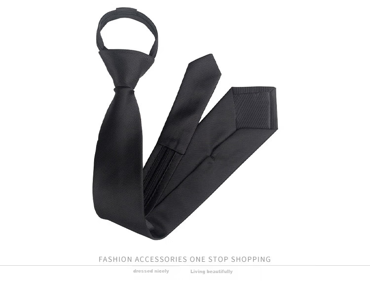 GLO-STORY Women's Short Tie, Preppy Style Necktie, 6cm Formal Business Zipper No-Tie Tie, Mid-Autumn Festival Gift 6