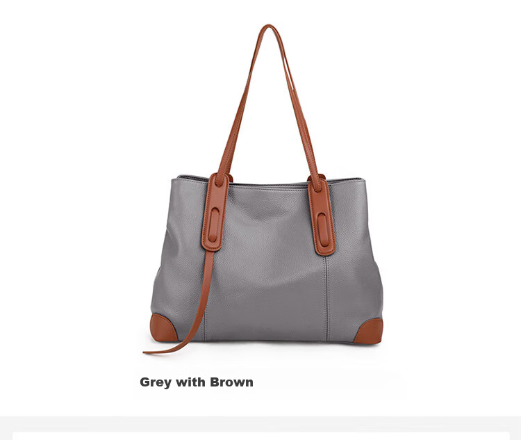 Viney Leather Handbag, Women's Large Capacity Tote Bag, Light Luxury Shoulder Bag, Birthday And Mother's Day Gift, Practical Present for Mom 4