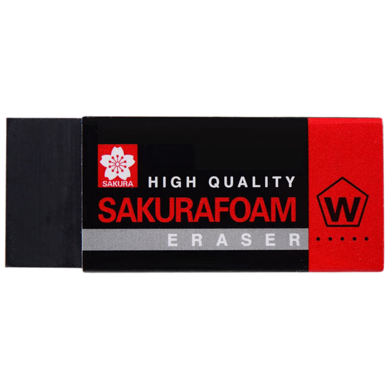 SAKURA Eraser Macaron Series for Students' Exams And Art Drawing XRFW-100 Medium Single Black Piece [Imported from Japan]