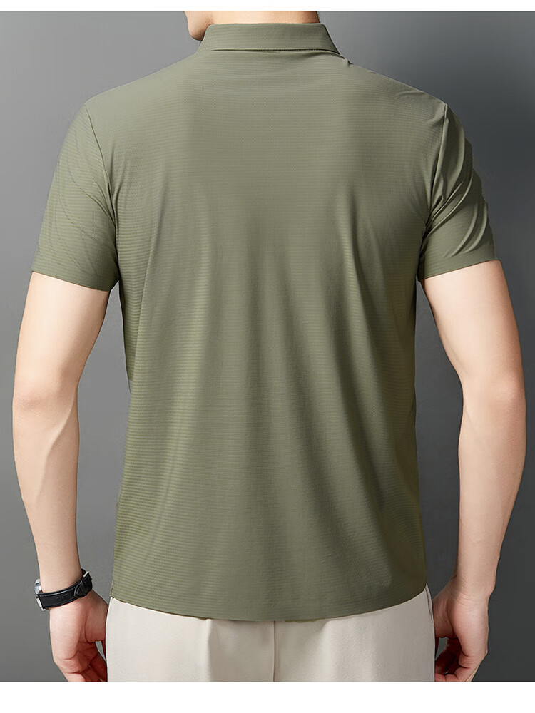 LangSha Polo Shirt for Men, Summer Sports T-Shirt, Loose-Fitting Cool Ice Silk Collar, Short Sleeve Fitness Running Father's Day Gift 29