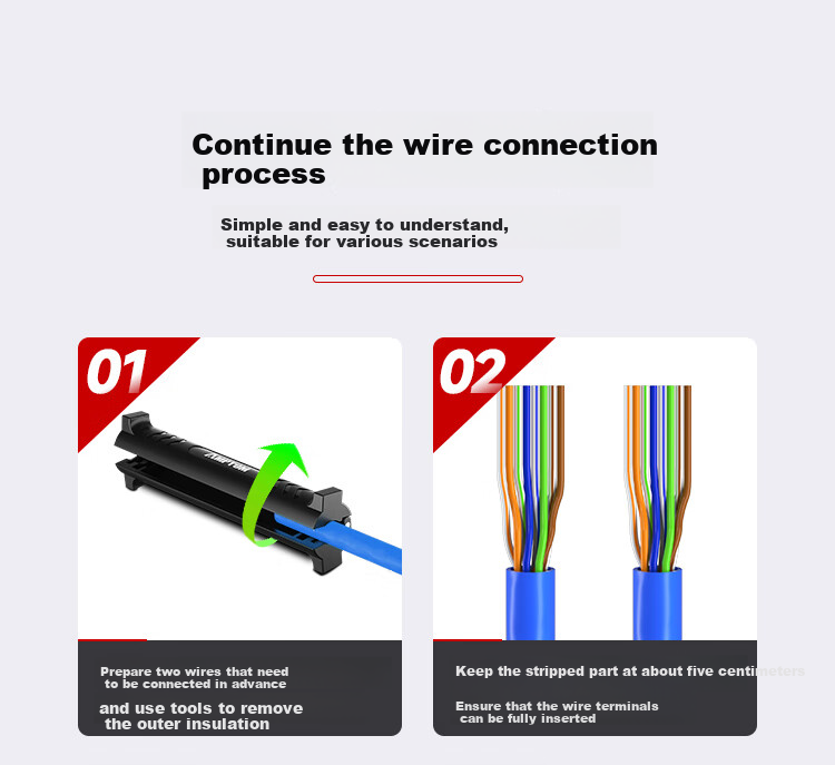 AMPCOM Terminal Block K2 Connector, High-Quality Eco-Friendly Double-Blade Dual-Wire Telephone And Network Cable Connector, Large Number Cable Non-Destructive Extension Connector, 50 Pieces AMK2005 16