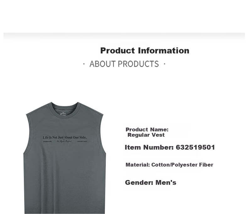 361° Men's Sports Tank Top, Spring And Summer Round Neck Loose Casual Outdoor Sleeveless Running Fitness Wear 632519501-4 22