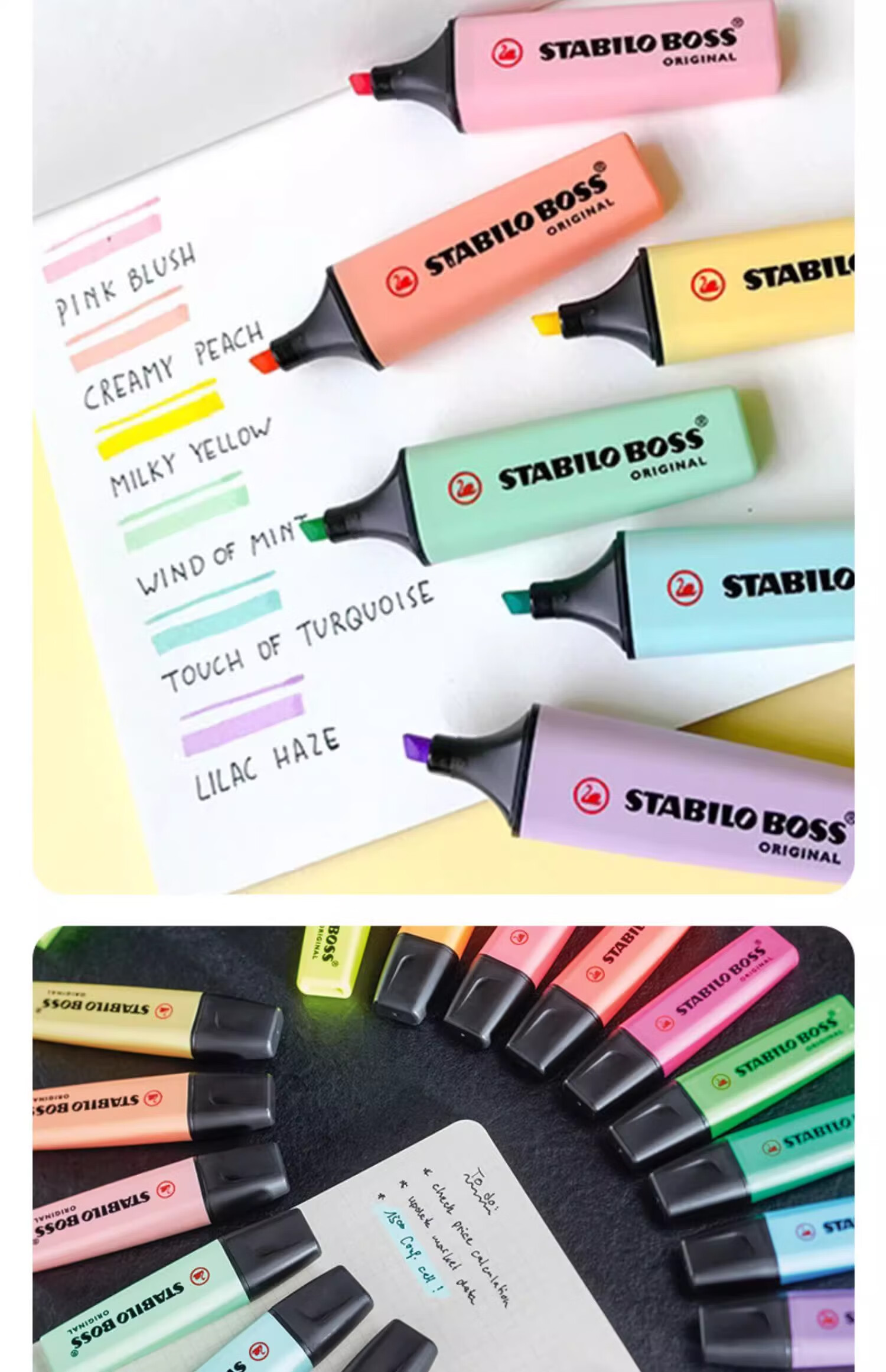 STABILO Boss Highlighter Pen Imported Large Capacity Fluorescent Marker Multicolor Highlighter Student Marking Pen 70/55 (Purple) Children's Day Gift 2