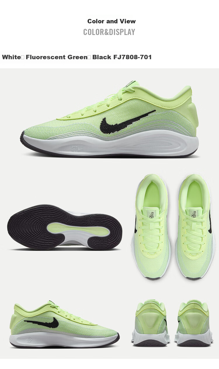 NIKE Men's Basketball Shoes, G.T. HUSTLE ACADEMY Sneakers, FJ7808-701 Yellow, Size 42.5 4
