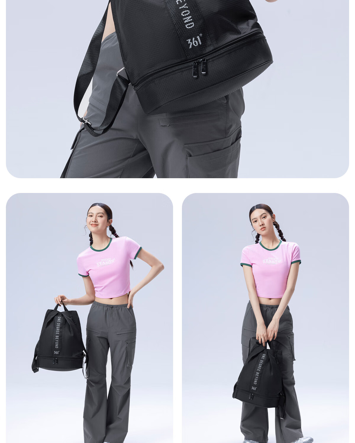 361° Dry Wet Separation Swimming Bag Waterproof Bag Men and Women Sports Drawstring Fitness Portable Double Shoulder Backpack Storage Bag 21