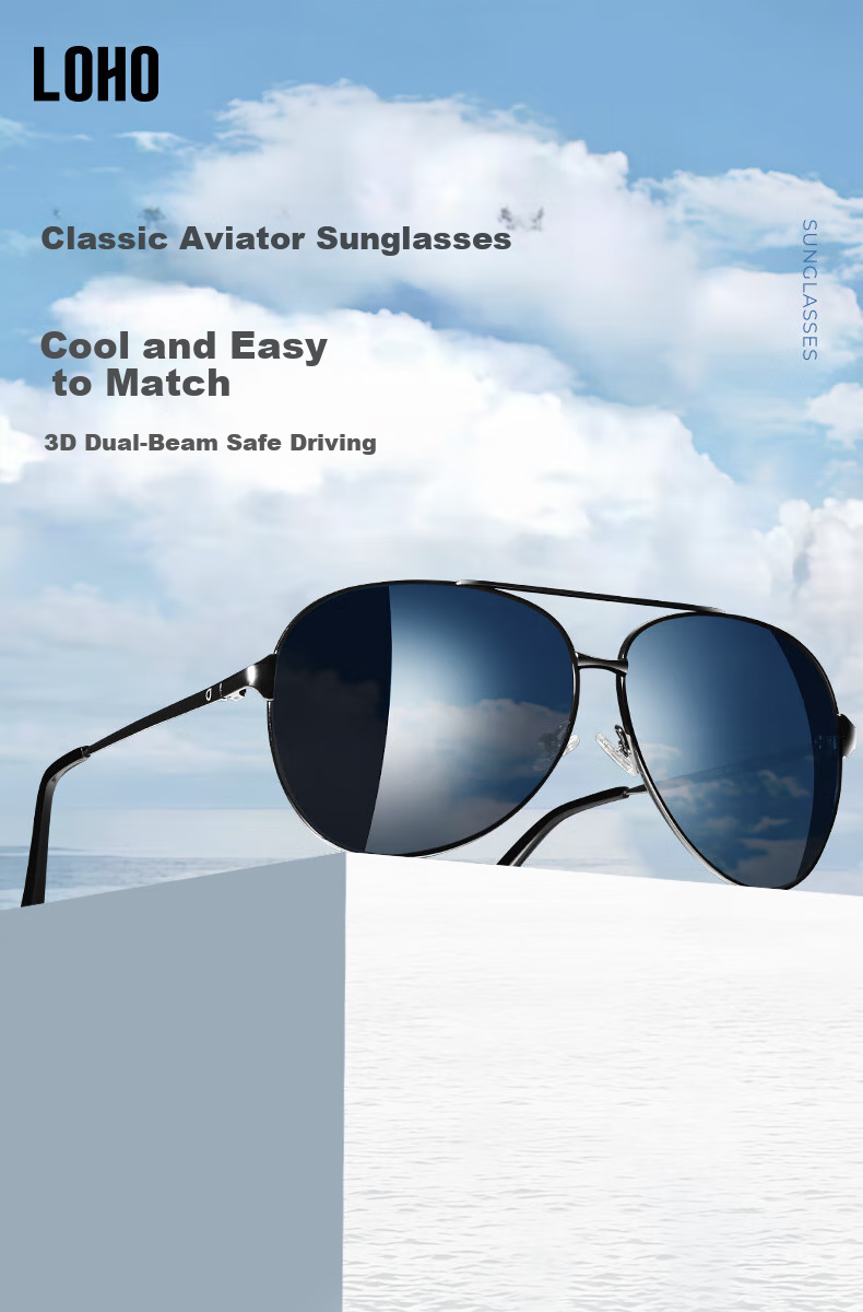 LOHO Classic Aviator Sunglasses, Polarized Sunglasses, Fishing And Driving-Specific, Sun Protection, Gift for Men, LHK002 1
