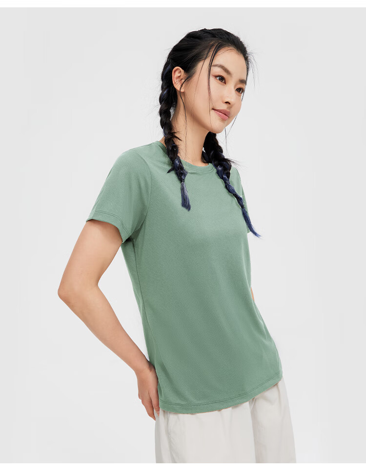 Toread Women's Quick-Dry T-Shirt Summer Lightweight Bare-Feel Round Neck Running Sports Mesh Breathable Top Black M 24