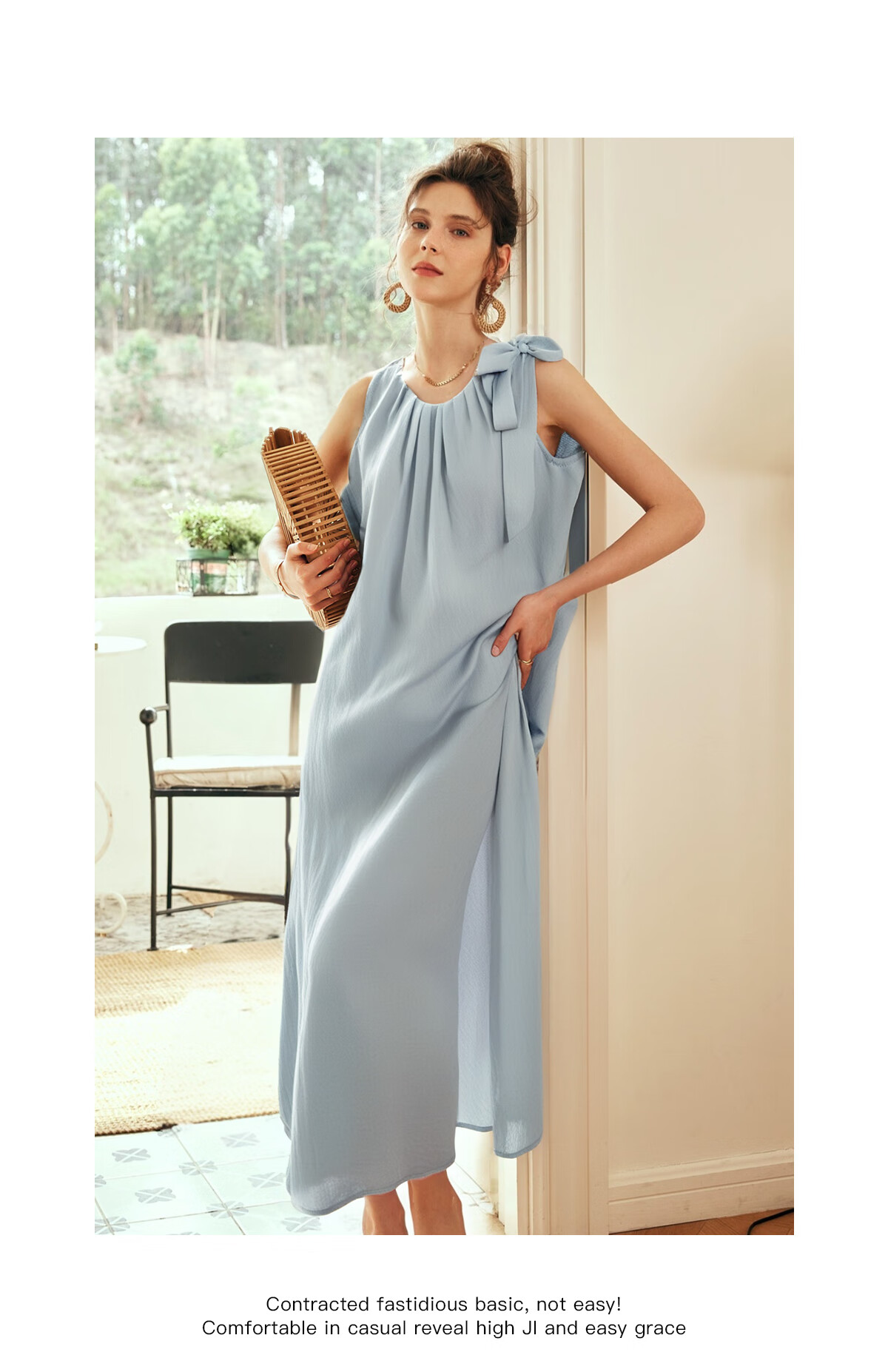 Olrain Sleeveless Halter Neck Dress Women Spring Summer Loose Vacation Spaghetti Strap Maxi Dress Purple L 39