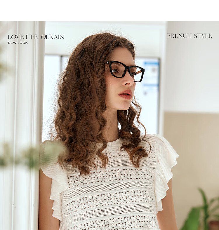 Olrain French Hollow Knitwear Women's Summer Loose Ruffle Sleeve Top Apricot White L 12