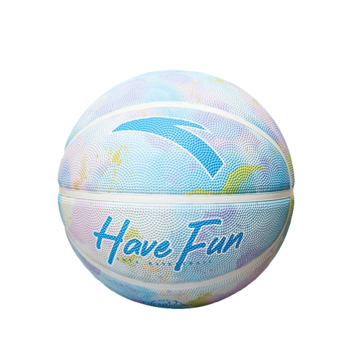ANTA Children's Basketball Size 5 Youth Elementary School Students Indoor Outdoor Wear-Resistant Rubber Basketball, Nebula Blue Size 5