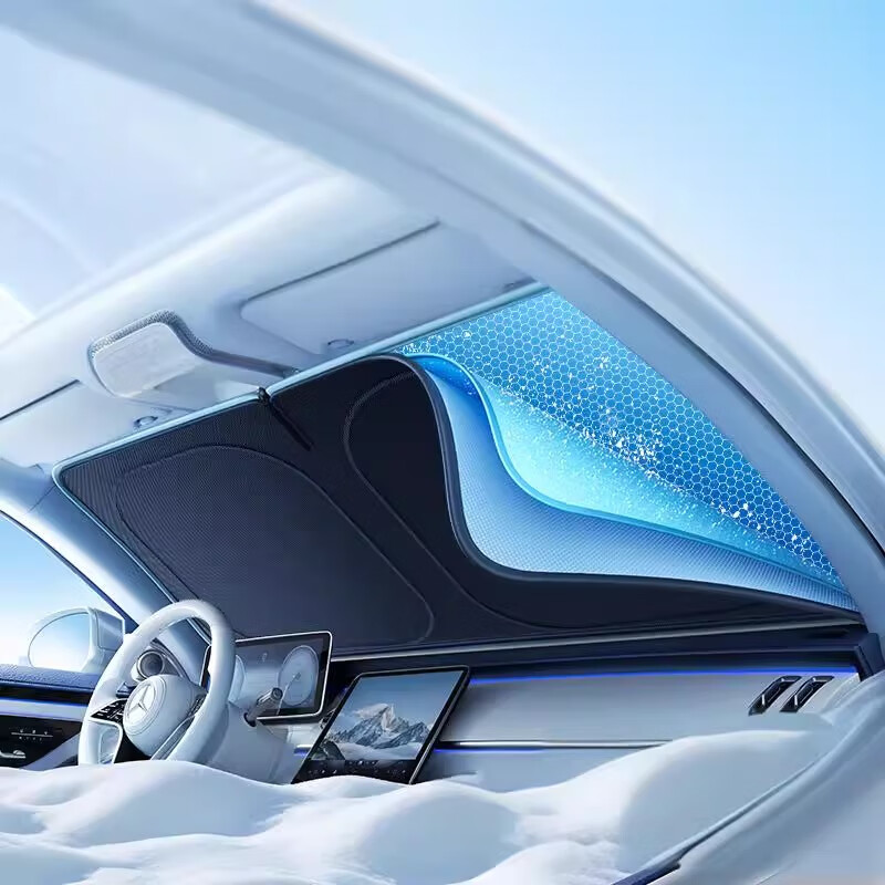 HELLOLEIBOO Car Sunshade, Front Windshield Sun Protection Cover, Interior Heat Insulation Sun Umbrella, Front Windshield Sun Shade Panel