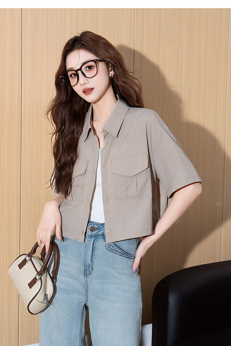 TonLion 2025 Spring Women's Casual Workwear-Style Short-Sleeve Shirt 7
